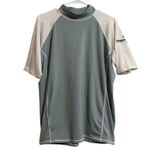 ActivSKINZ Men's Short Sleeve‎ Rash Guard Sun Protection UPF 50+ Gray White XL